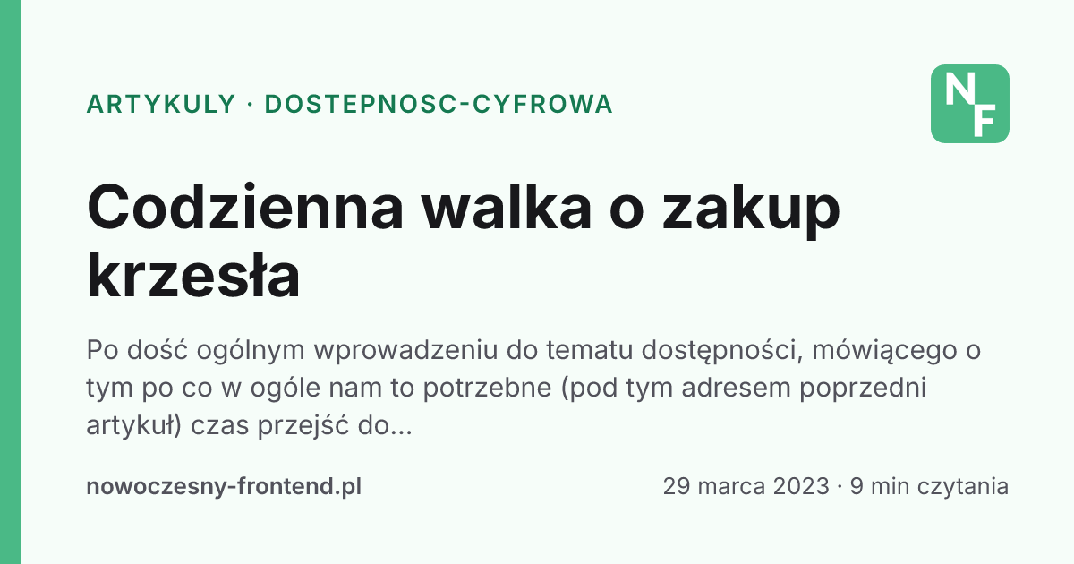 Codzienna walka o zakup krzesła