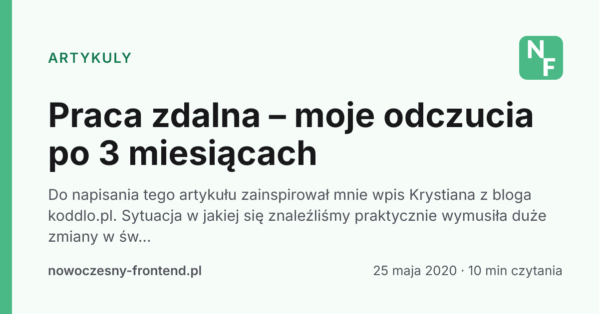 Praca zdalna – moje odczucia po 3 miesiącach