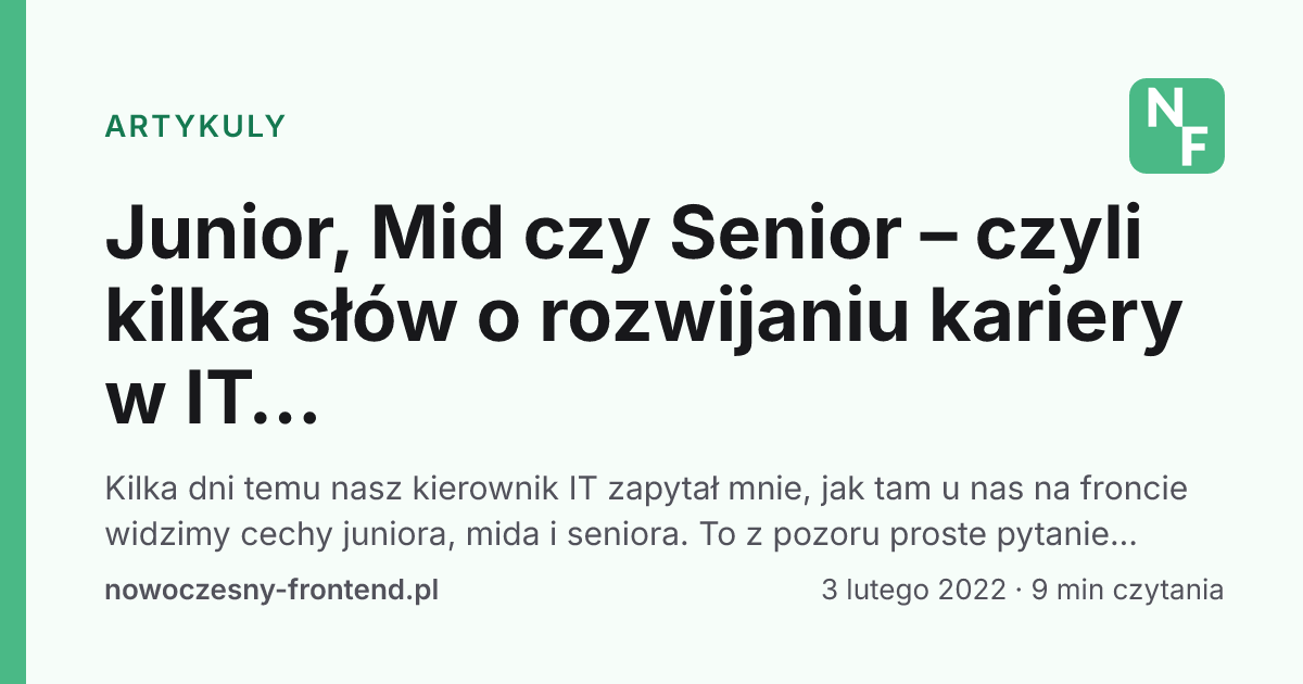 Junior, Mid czy Senior – czyli kilka słów o rozwijaniu kariery w IT…